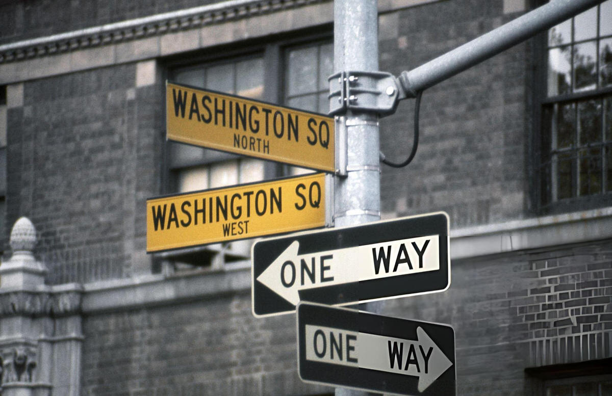 Intersection Of Washington Square North And West, 1976.