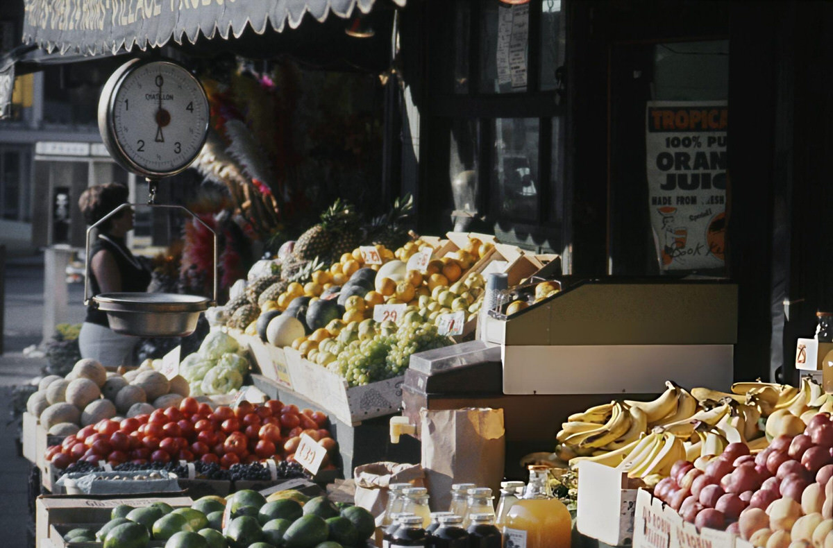 Village Produce Shop In Greenwich Village, 1976.