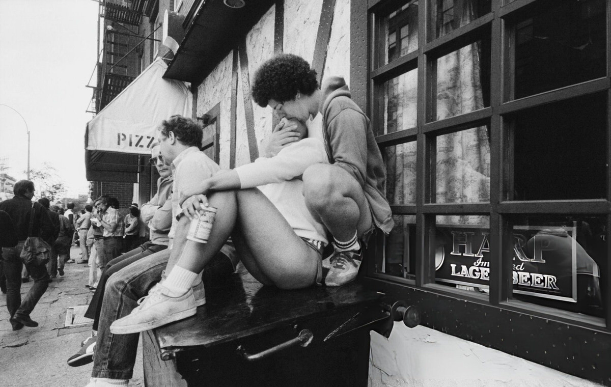 Couple Kissing On A Street In Greenwich Village, 1979.