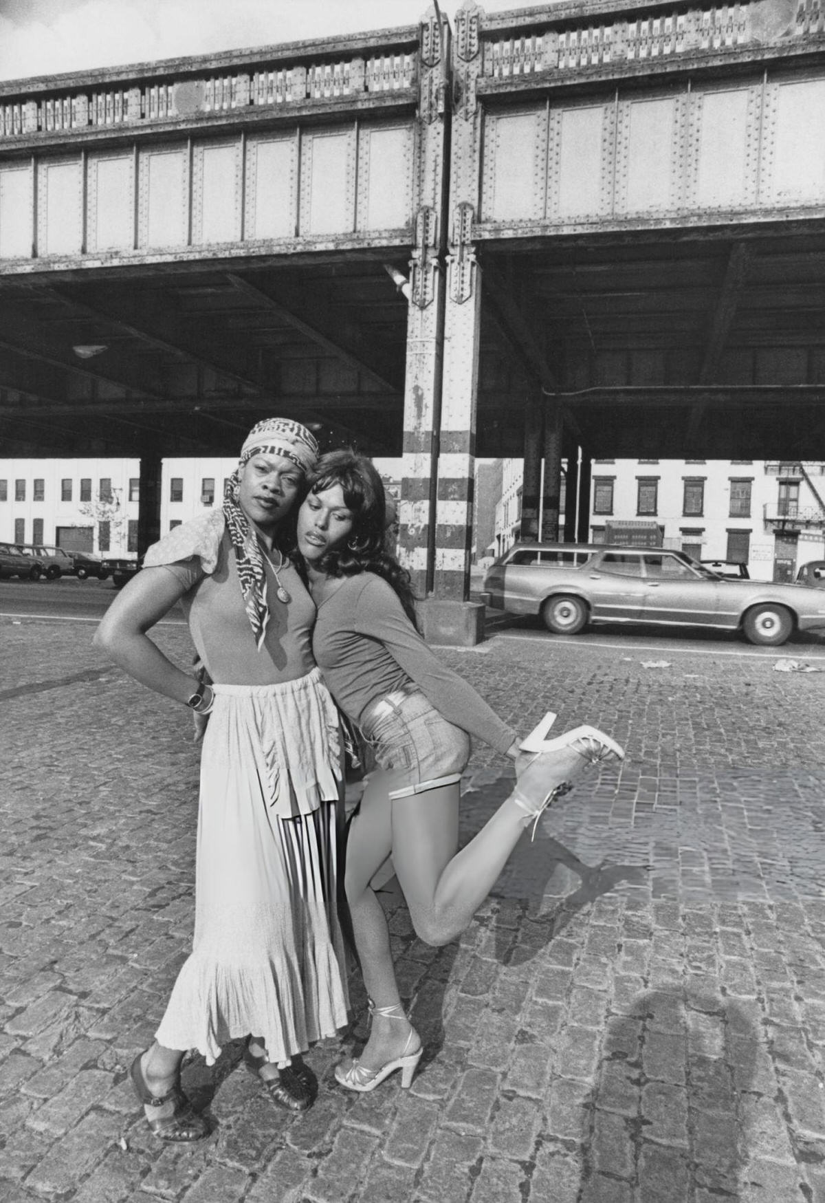Woman And A Man In Drag By The West Side Highway, 1979.
