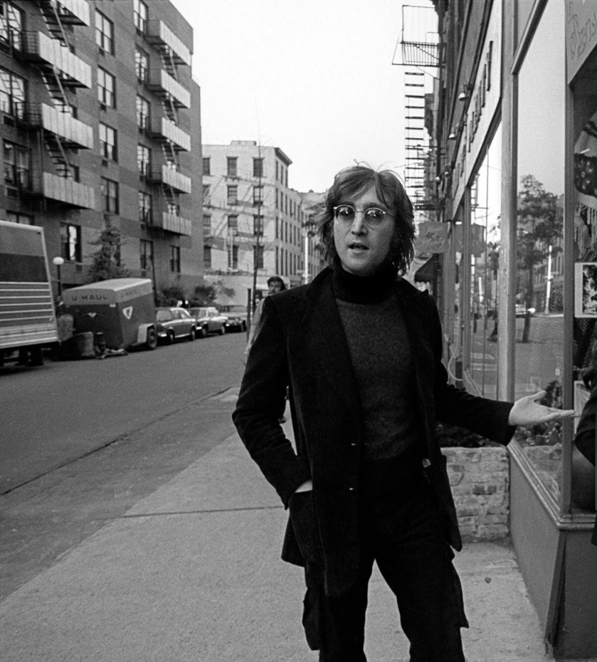 John Lennon And Yoko Ono Entering A Shop In Greenwich Village, 1972.