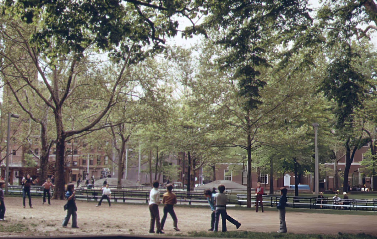 Boys In Washington Square Park, Greenwich Village, 1973.