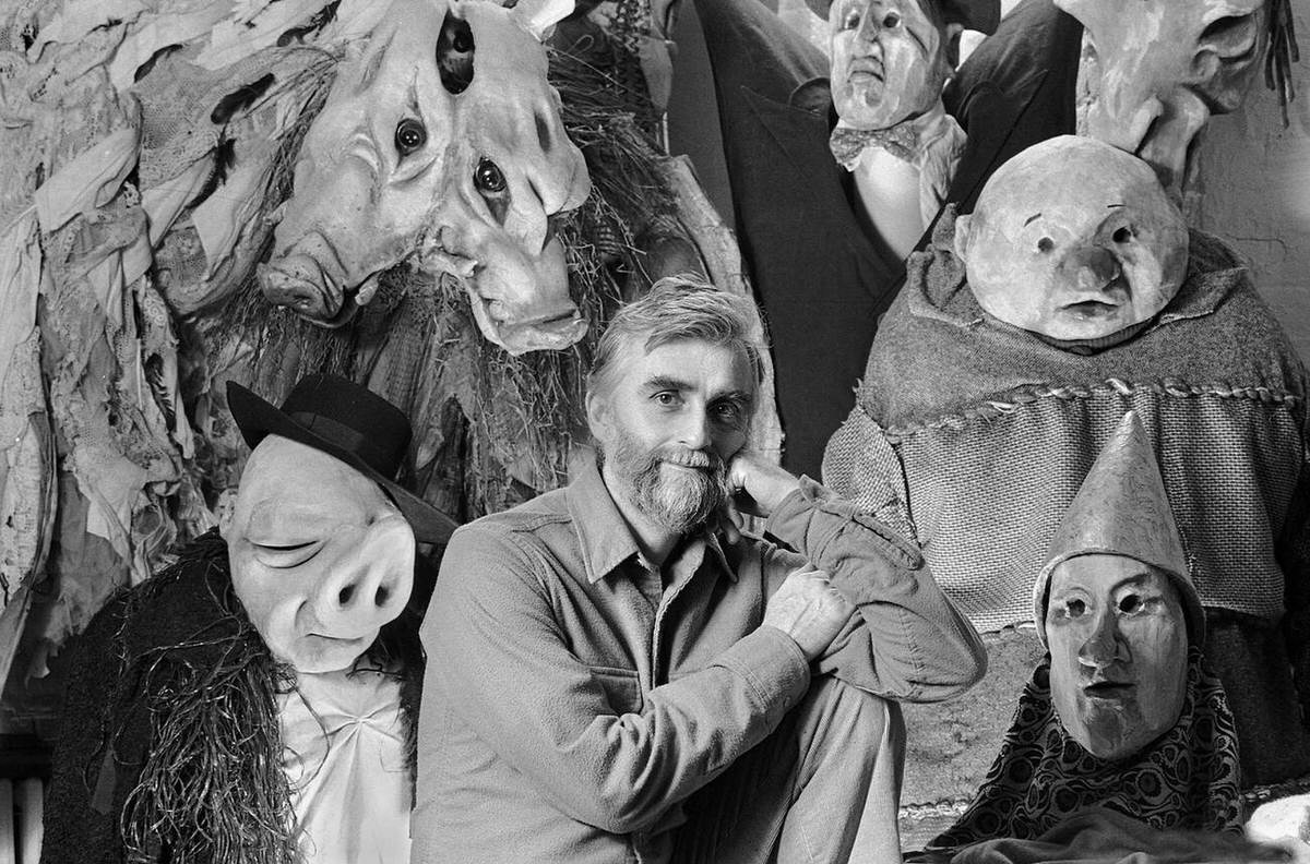 Ralph Lee, Creator Of The Village Halloween Parade, In His Loft, New York, 1983.