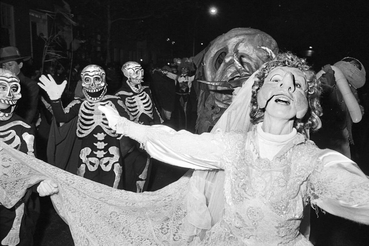 Participants At The Village Halloween Parade, New York, 1983.