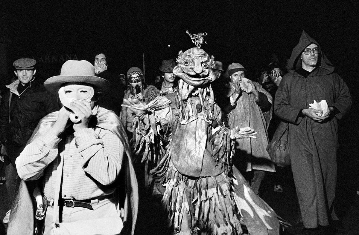 Participants At The Village Halloween Parade, New York, 1983.