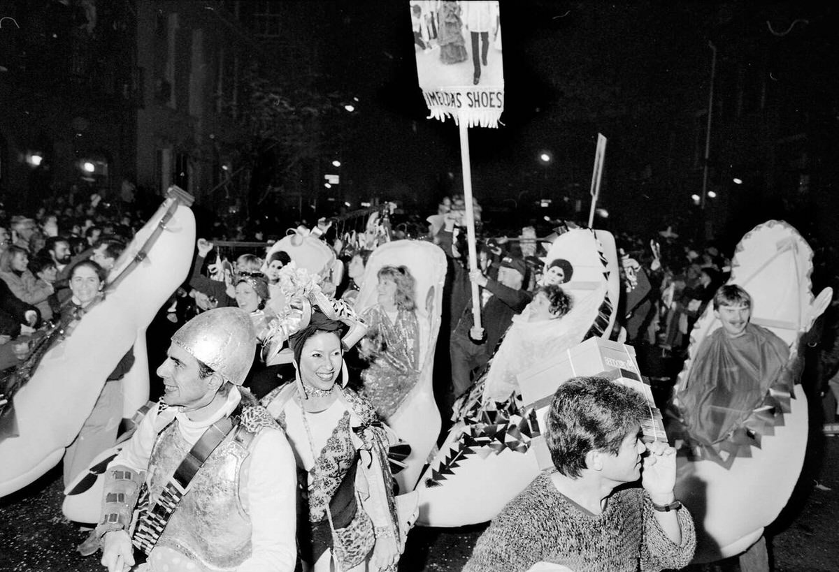 Imelda Marcos'S Shoes Costume At The Village Halloween Parade, New York, 1983.
