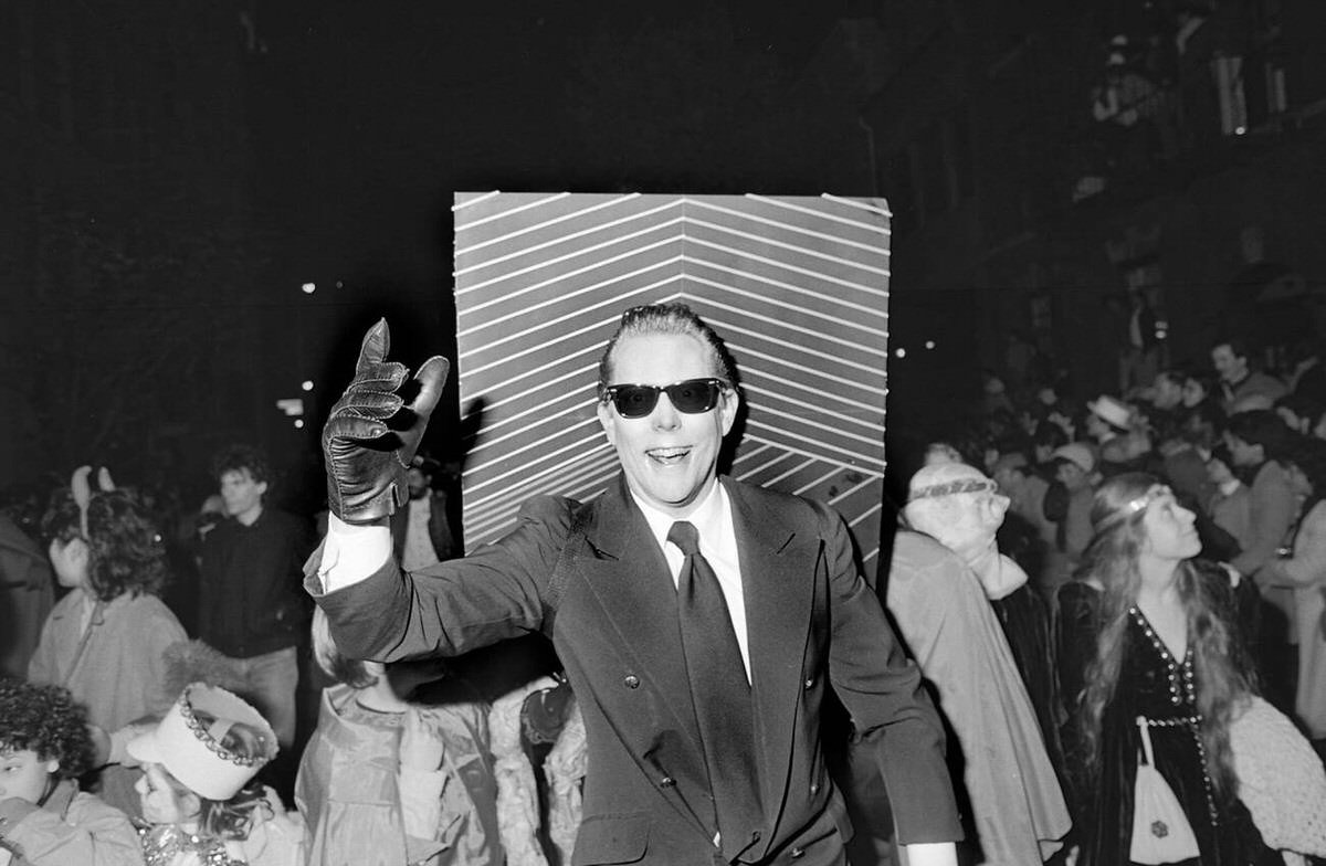 Max Headroom Costume At The Village Halloween Parade, New York, 1983.