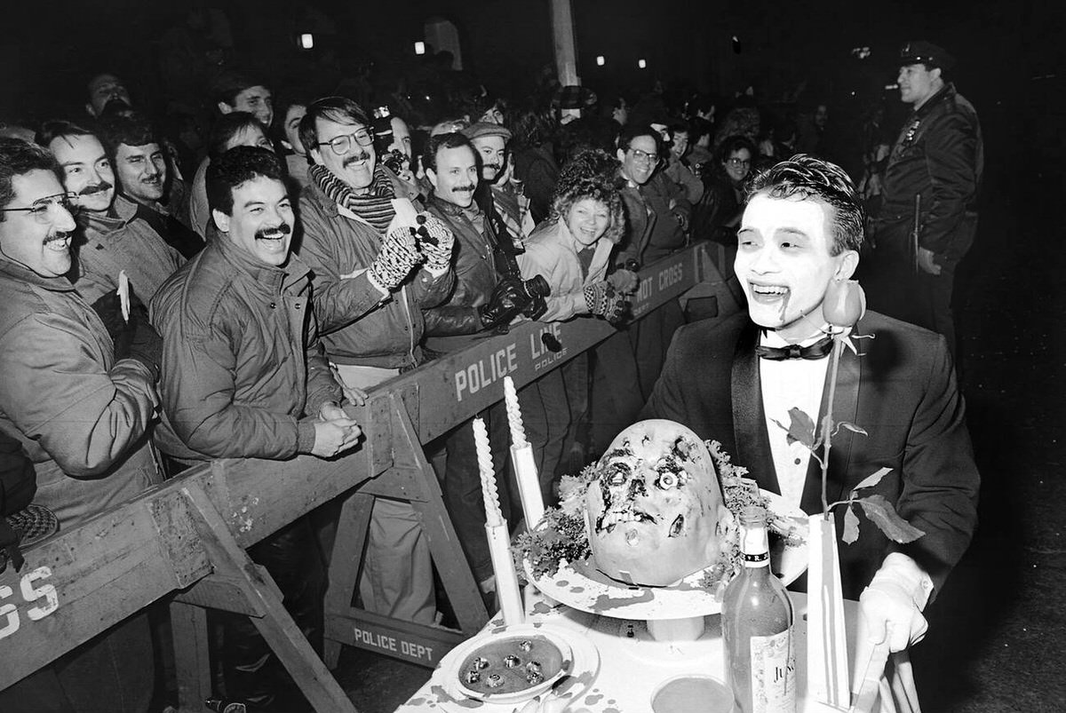 Waiter With A Cart At The Village Halloween Parade, New York, 1983.