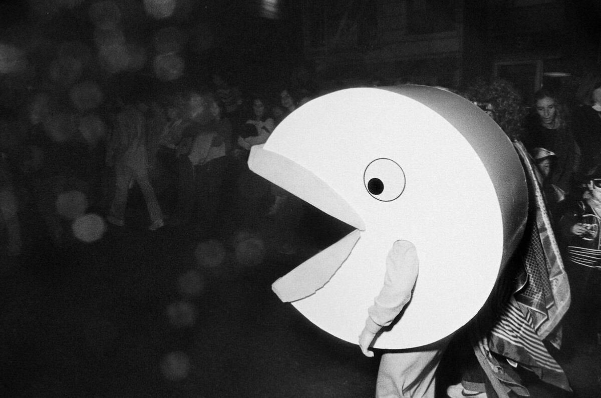Pac-Man Costume At The Village Halloween Parade, New York, 1983.