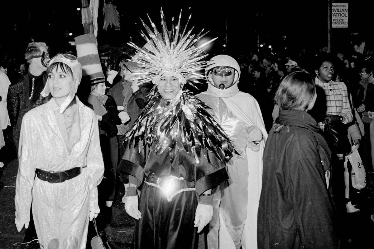 Astronaut And Friends At The Village Halloween Parade, New York, 1983.