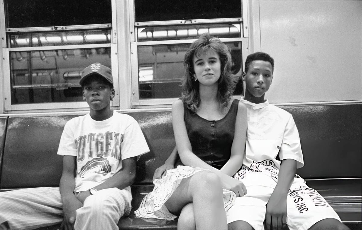 Young Passengers On An A Train Heading To Greenwich Village, Manhattan.