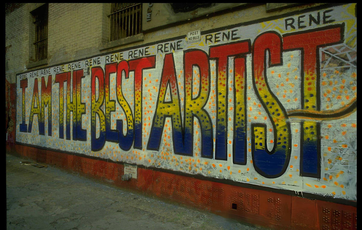 Graffiti Reading &Amp;Quot;I Am The Best Artist&Amp;Quot; In Greenwich Village, 1986.