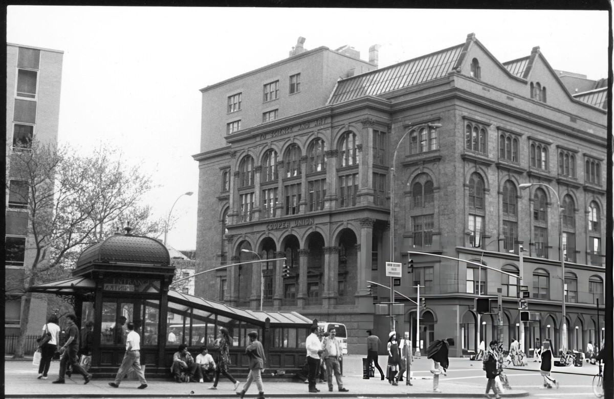 Cooper Union And The Astor Place Subway Station Kiosk, 1980S.