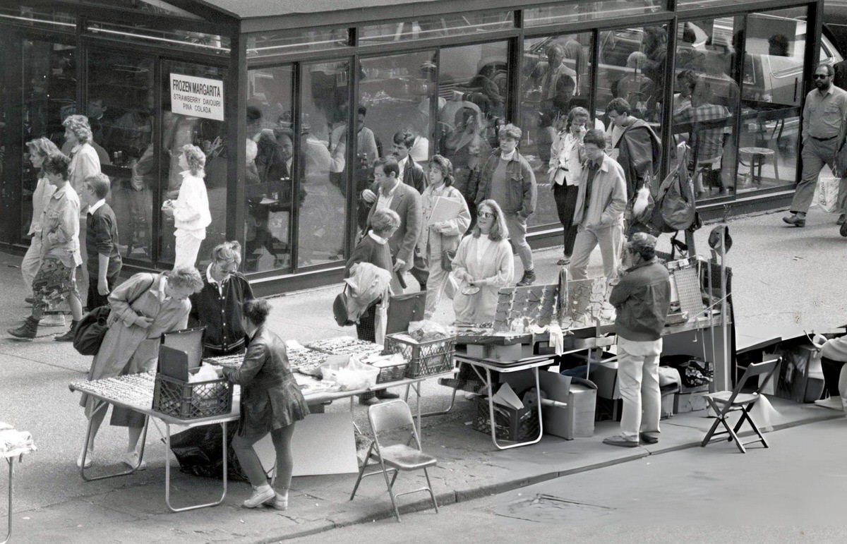 Street Vendors At 8Th Avenue And University Place, Greenwich Village, 1987.