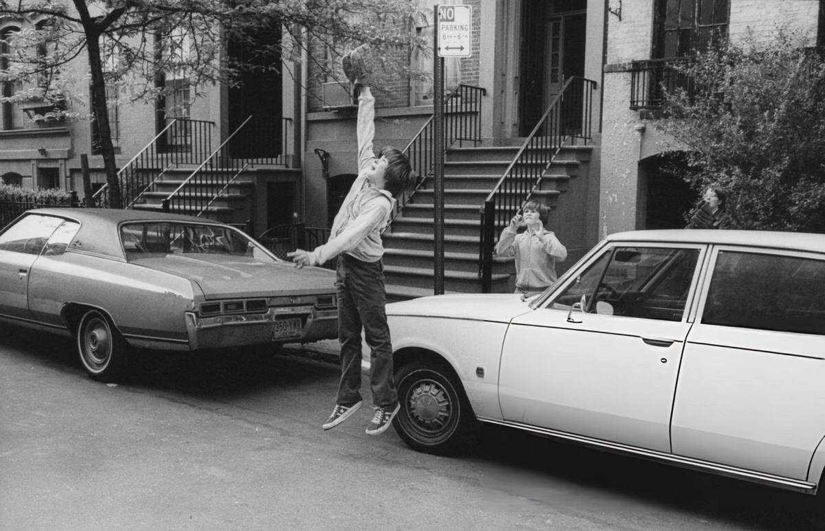 Boys Playing Catch In Greenwich Village, 1980.