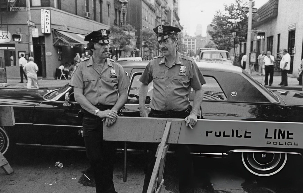 Police On Duty At The Feast Of St. Anthony Of Padua Procession, Greenwich Village, 1980.