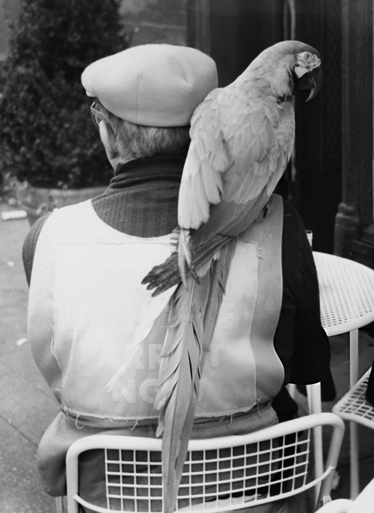 Person With A Parrot In Greenwich Village, 1980.
