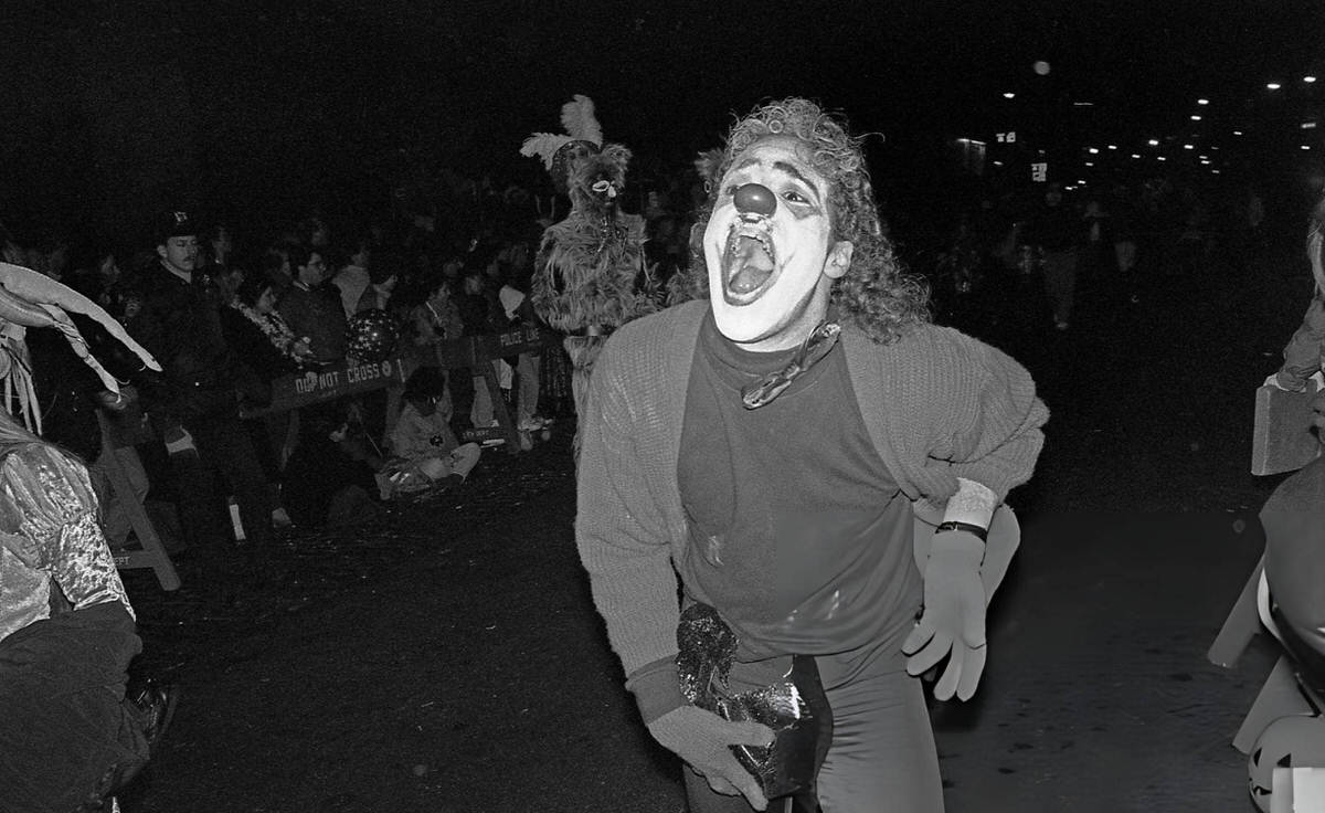 Clown At The Village Halloween Parade On 6Th Avenue, 1988.