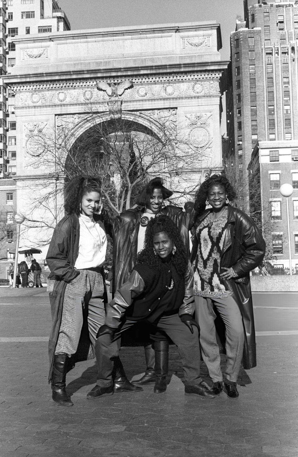 Rapper Sweet Tee With Dancers And Dj In Washington Square, 1988.