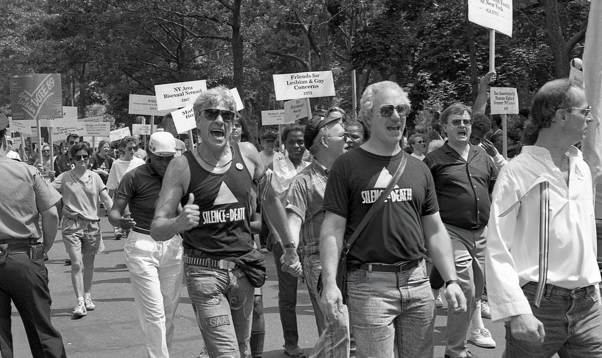 Activist At The Gay Pride Parade In Greenwich Village, 1989.