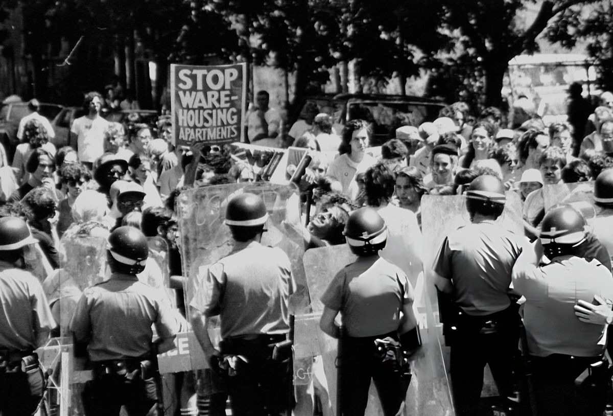 Homeless Residents From Tompkins Square Park Protesting Outside A Police Station, 1989.