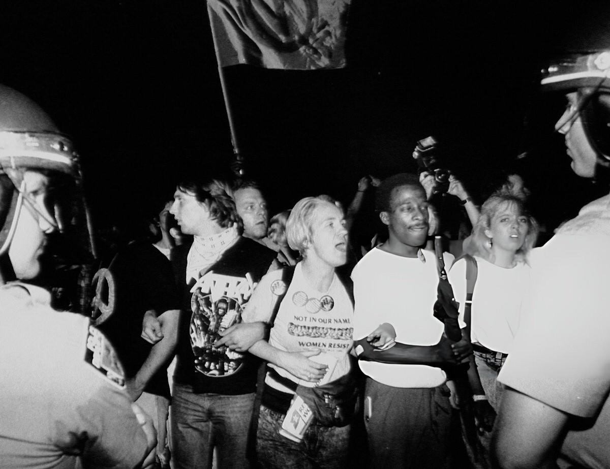 Homeless Protesters And Police At Tompkins Square Park, 1989.