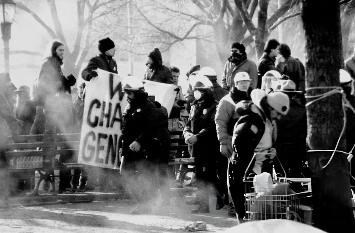 Police And Squatters At Tompkins Square Park, 1989.