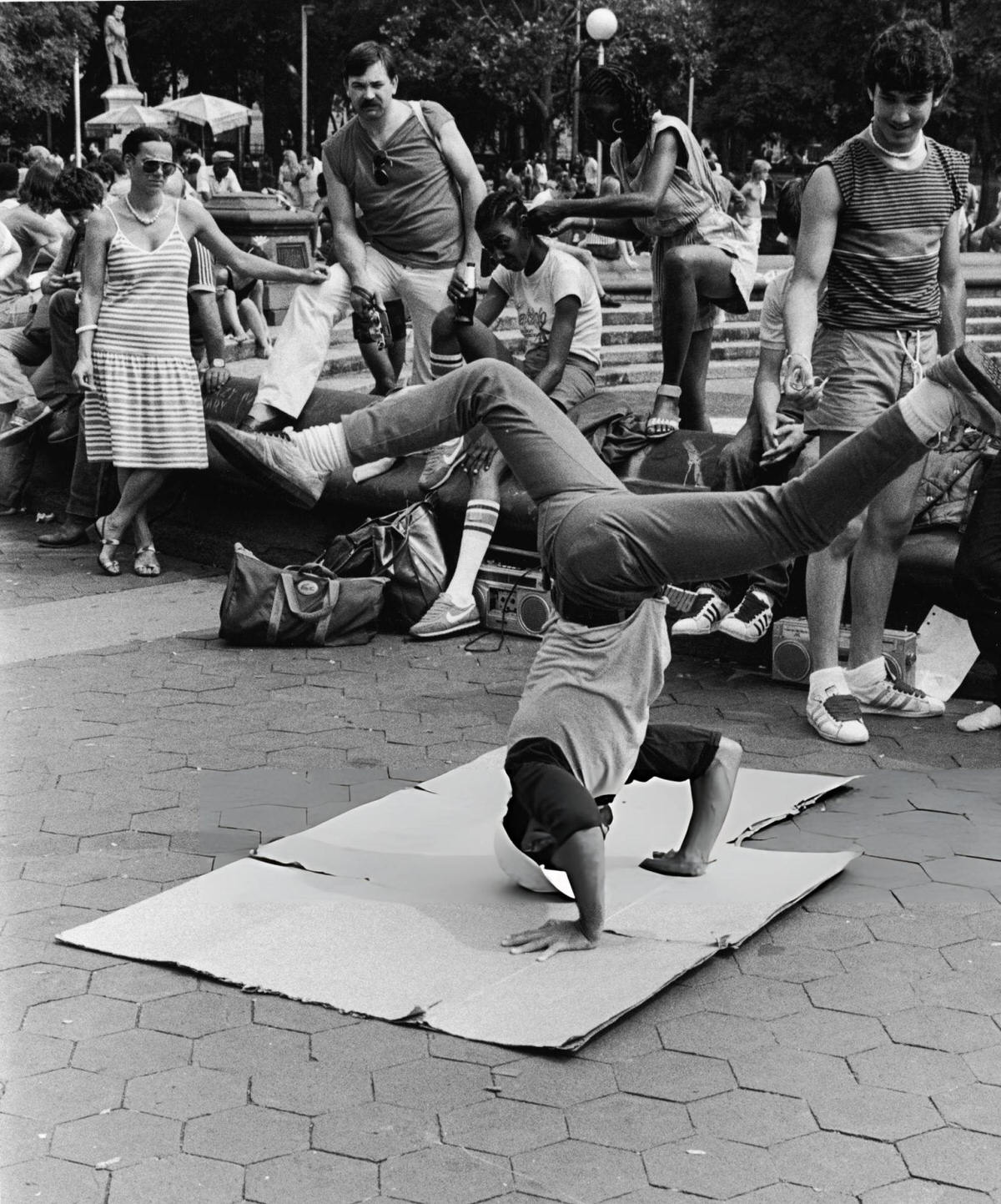 Young Man Breakdancing In Washington Square Park, 1980S.