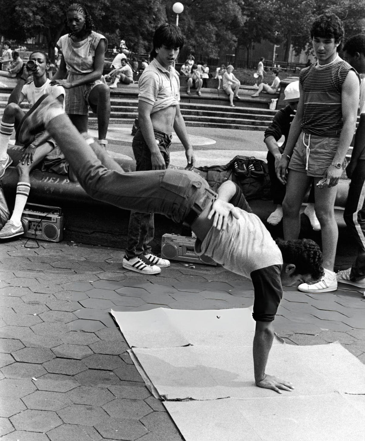 Young Man Breakdancing In Washington Square Park, 1980S.