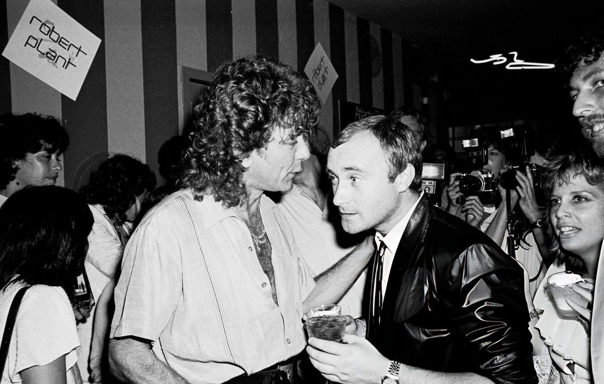 Robert Plant And Phil Collins At The Be Bop Club, Greenwich Village, 1983.