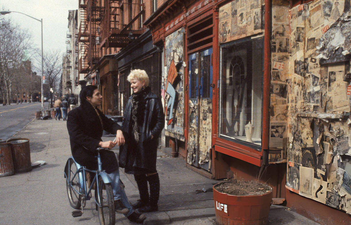 Woman And Man With A Bicycle In The East Village, 1984.