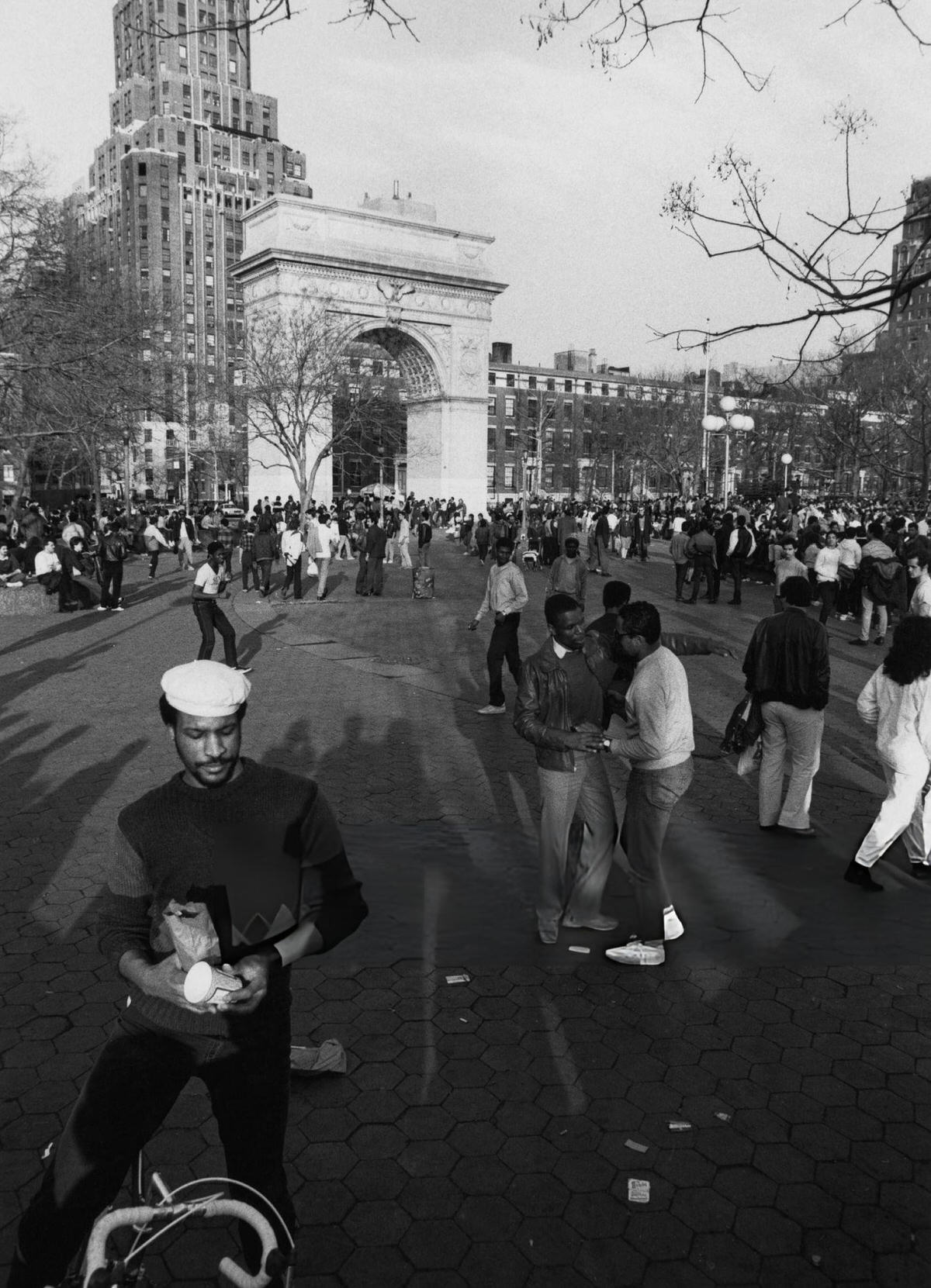 Crowds In Washington Square Park, 1985.