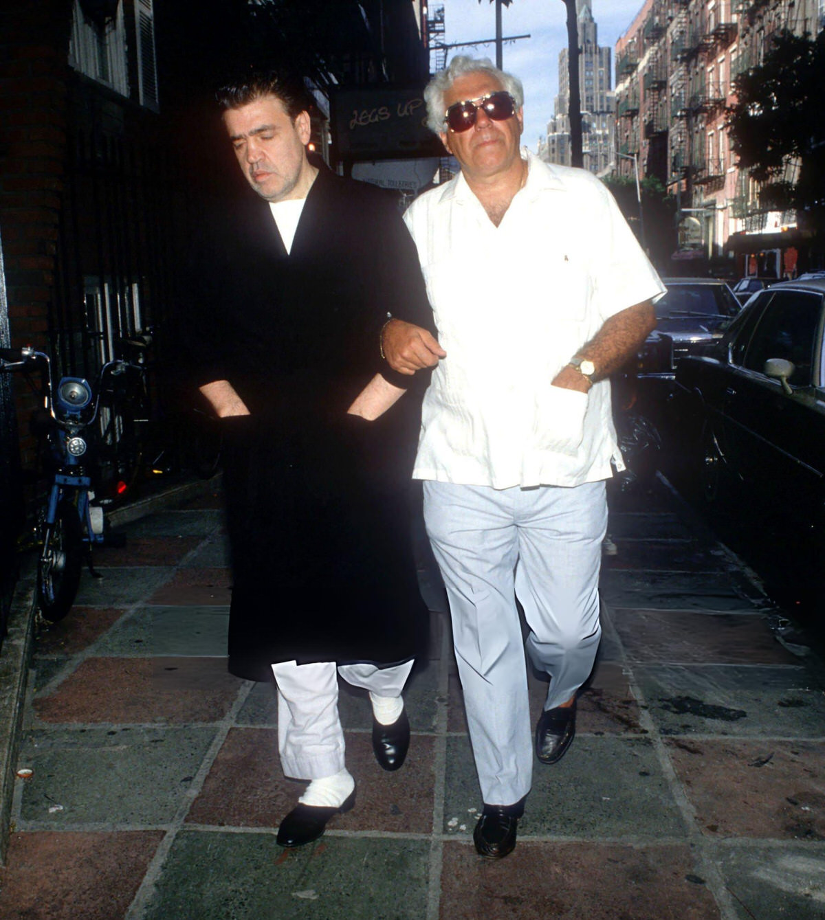 Vincent &Amp;Quot;Chin&Amp;Quot; Gigante Walking With His Brother Father Louis Gigante In Greenwich Village, 1988.
