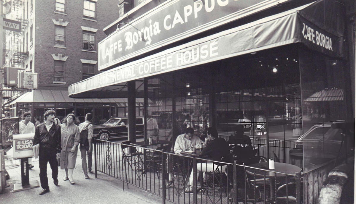 Exterior Of Cafe Borgia At Bleecker And Macdougal Streets, Greenwich Village, 1985.