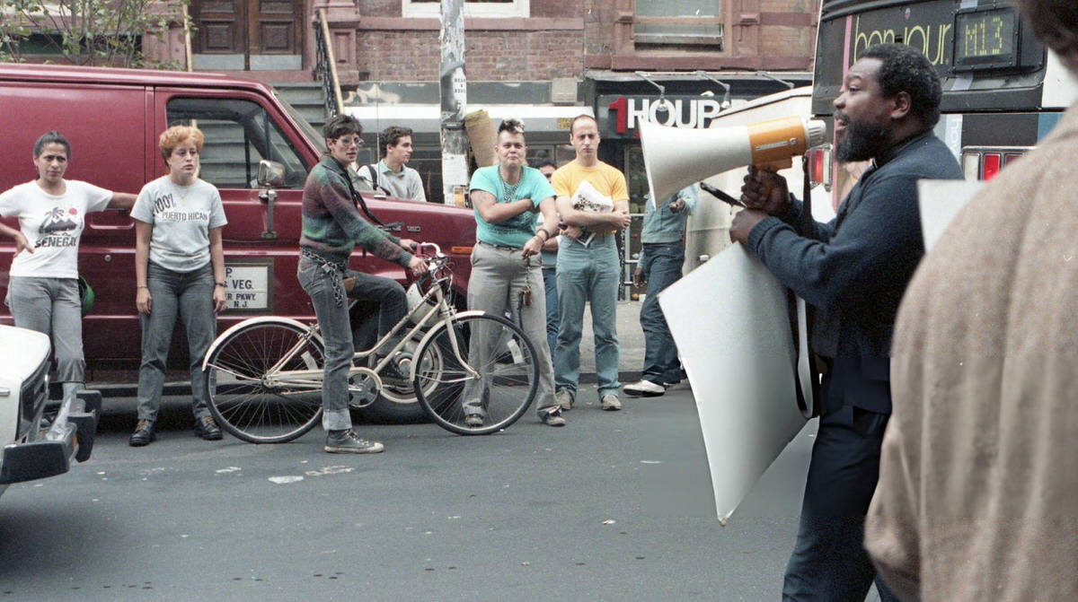 Clergy Protesting In Front Of The New St. Marks Bath, East Village, 1985.