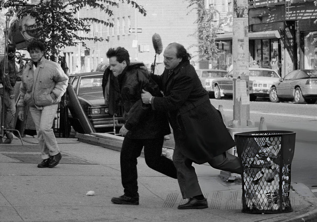 Dennis Franz As Detective Andy Sipowicz During Filming For Nypd Blue On Avenue C, East Village, 1993.