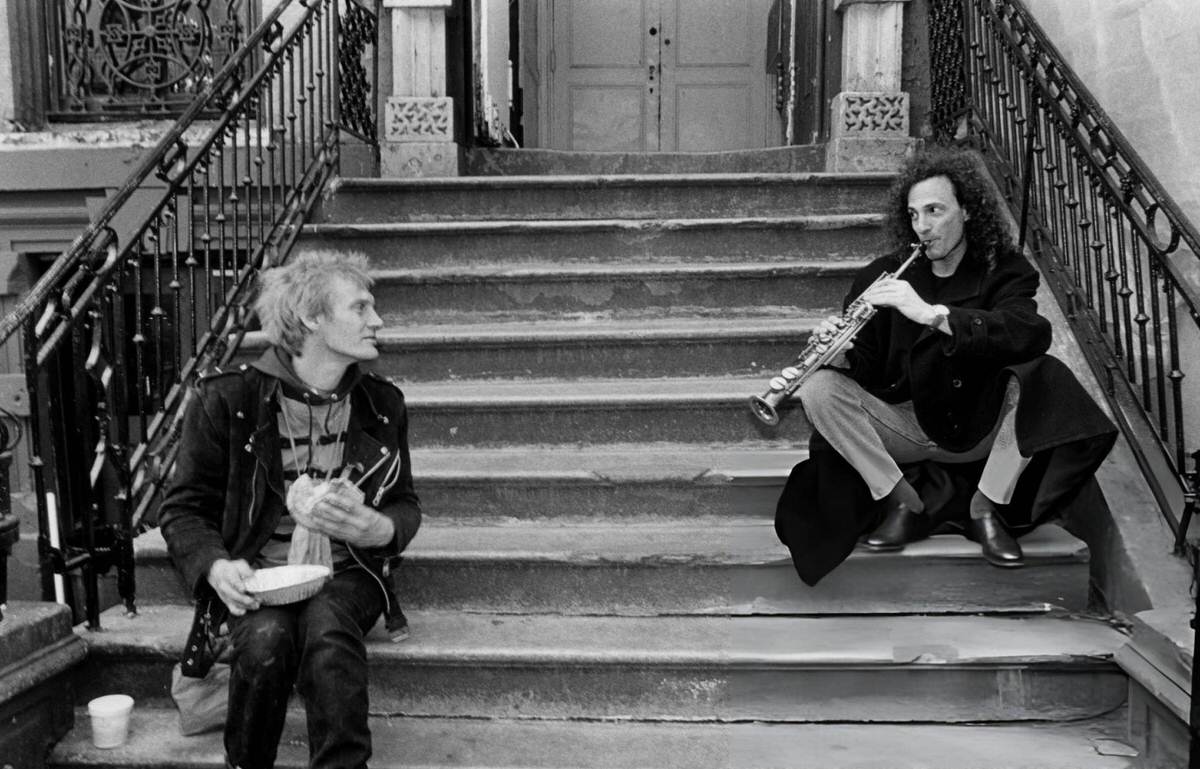 Kenny G Playing Clarinet For A Punk Rocker In The East Village, 1993.