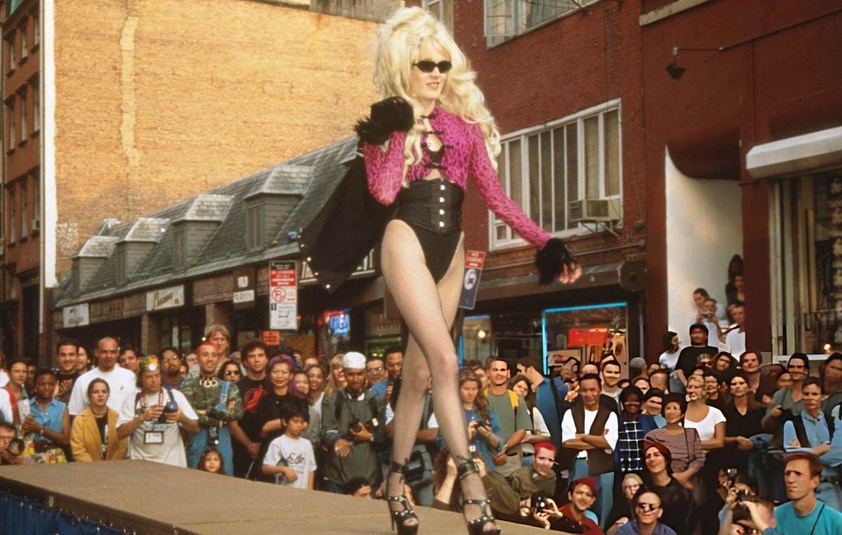 Model On A Runway At A Village Alliance Fashion Show In Greenwich Village, 1995.