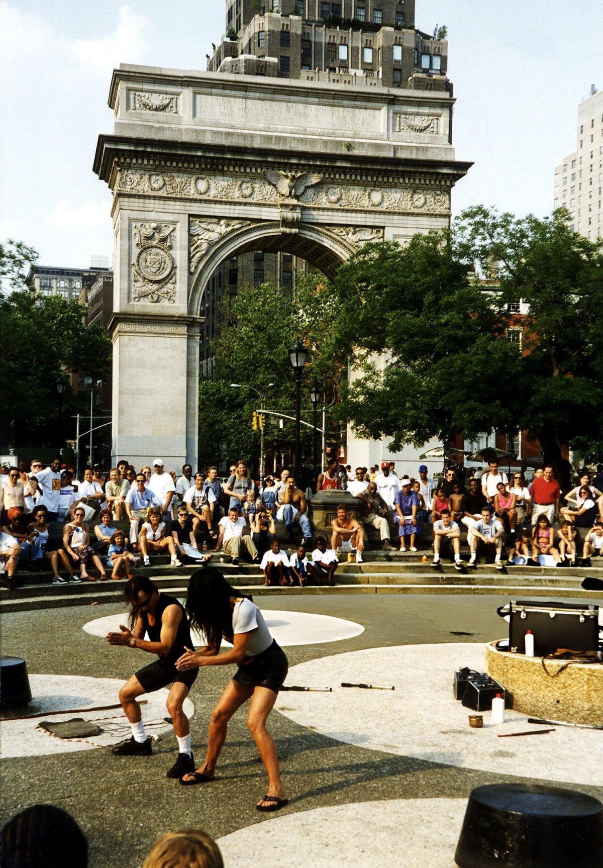 Street Performers In Front Of The Washington Square Arch, 1997.