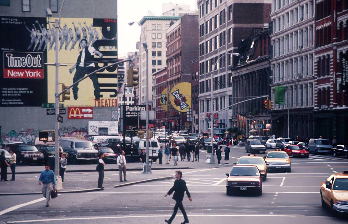Intersection Of East Eighth Street, Lafayette Street, And Astor Place, East Village, 1998.