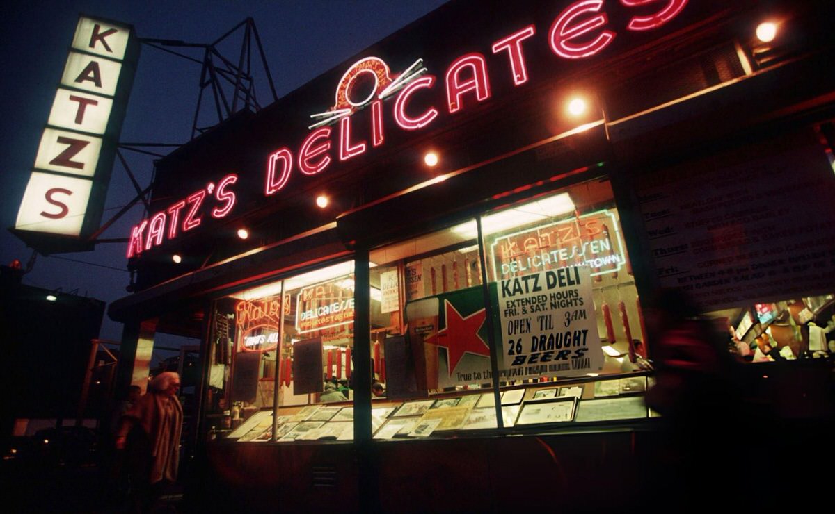 Woman Outside Katz'S Deli On Houston Street, East Village, 1998.