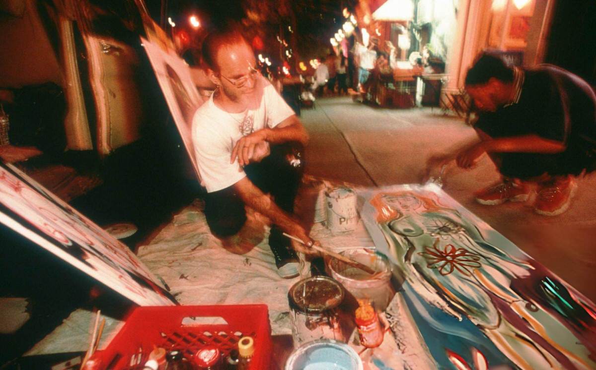 Painters B. Tubbs And Enrico Thomas Working In The East Village, 1998.