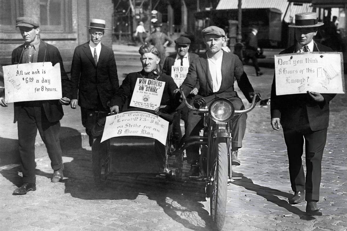 Striking Moving Van Drivers Picketing A Harlem Warehouse At 100Th Street And Third Avenue, 1920.