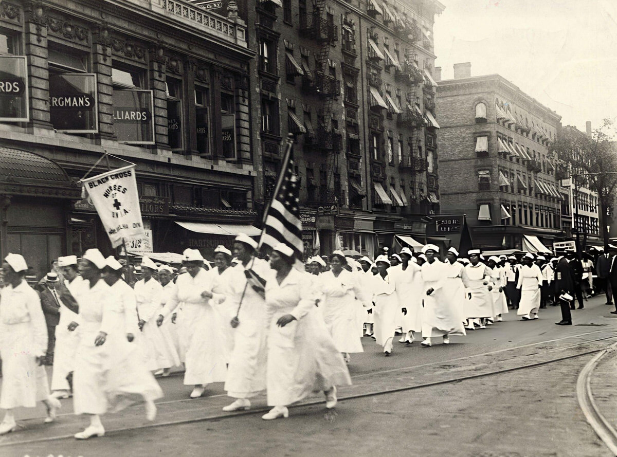 Black Cross Nurses Marching In A Universal Negro Improvement Association Parade, Harlem, 1920S.