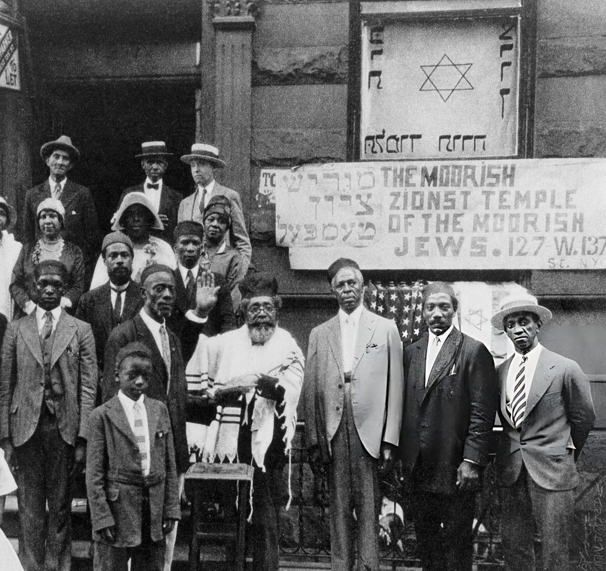 Black Jewish People In Front Of The Moorish Zionist Temple Of The Moorish Jews, Harlem, 1920.
