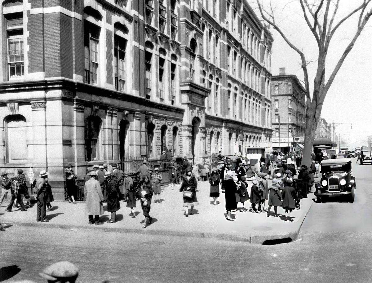 Children Leaving Public School No. 84 At 134Th Street And Lenox Avenue, Harlem, 1927.