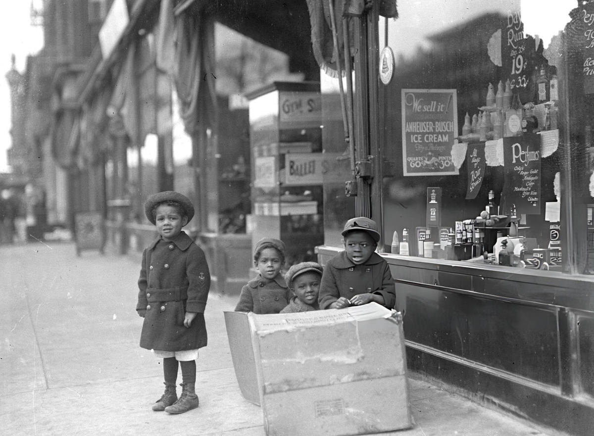 Children Playing On A Harlem Street, 1920S.