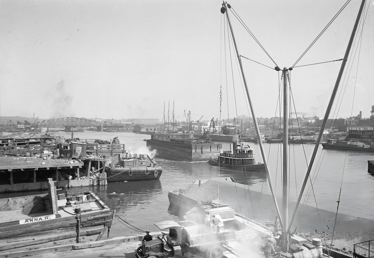Ships On The Harlem River Viewed From Madison Avenue And 138Th Street, 1923.