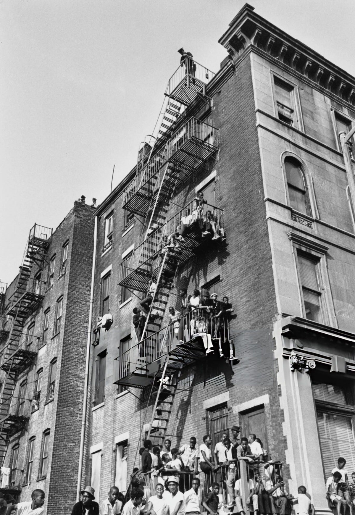 Taping Of The Merv Griffin Show In Harlem With Youths Watching From A Fire Escape, 1968.
