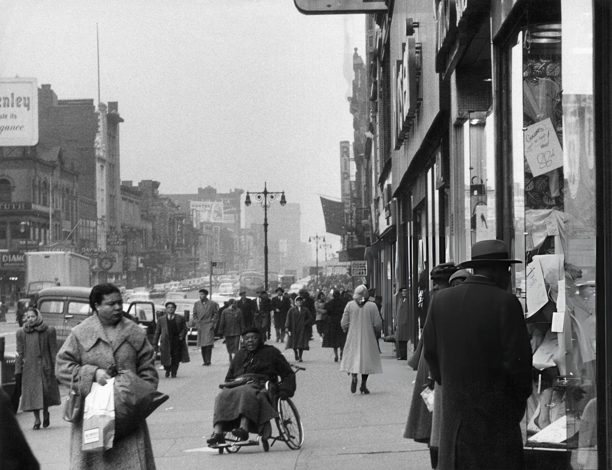 Pedestrians On 125Th Street, Harlem, 1956.